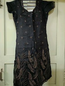 Stiched Black Salwar Kameez with Dupatta