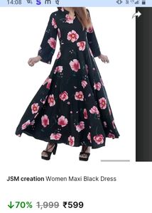 Black Flowery Maxi Dress