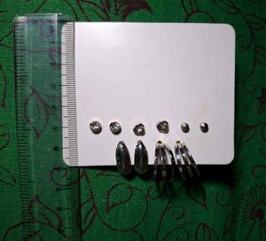 5 silver earrings
