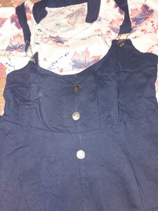 Cute Navy Pinafore Dress