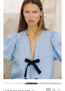 Linen Bow Blouse