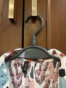 Patterned Button-Down Crop Top