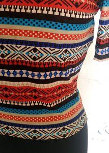 Red Boho Print Top
