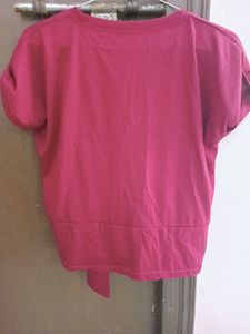 Maroon crop top with bow