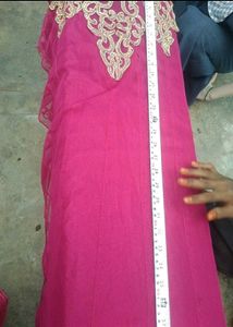 Pink Embellished Dress Material