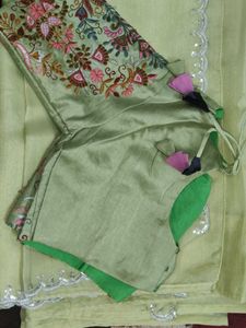 Embroidered Saree With Full Embroidery Blouse