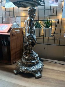 Vintage Brass Rococo Style Ornate Table Lamp