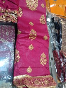 Pink Embroidered Dress Material