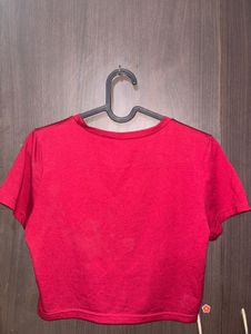 Graphic Maroon Crop Top