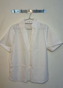 Elegant White Short Sleeve Shirt