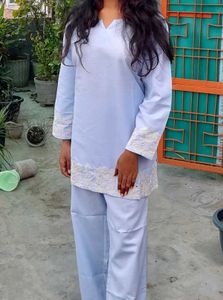 Light Blue Embroidered Set
