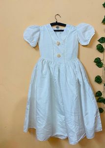 Elegant White Party Dress For Girl