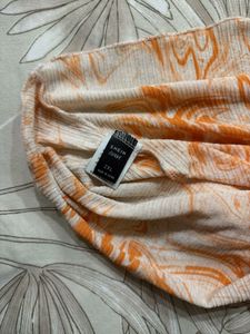 Orange Abstract Print Top