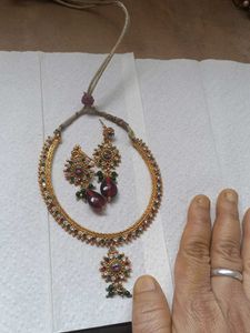 Choker With Earrings Anti Tarnish
