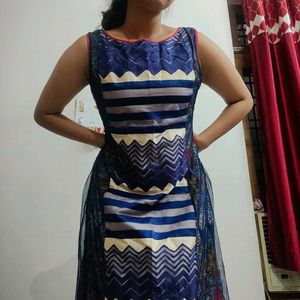 Striped Blue Ethnic Dress