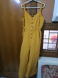 Shein Yellow Polka Dot Jumpsuit