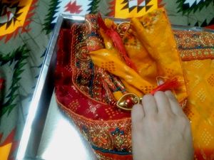 Red Yellow Saree Women&#39;s