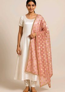 Satin Kurta Set With Dupatta