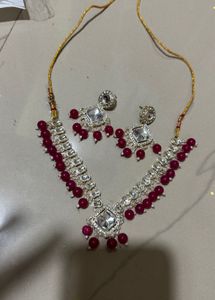 rani color Kundan Jewellery Set ✨