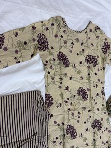 Beige Suit Set For Daily Wear
