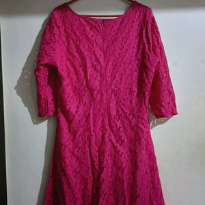 Netted pink one piece