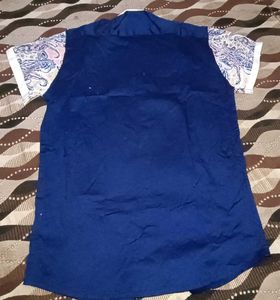 Stylish Blue Patterned Shirt
