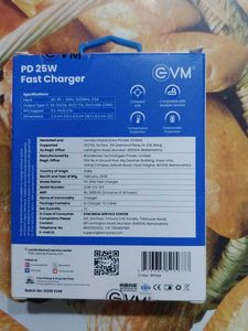 EVM 25W Fast Charger with usb cable