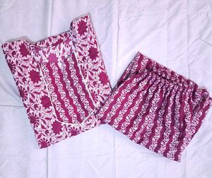 Floral Purple Kurta Set