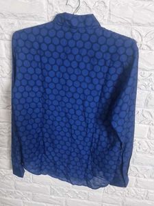orignal  Sandro Blue Patterned Shirt