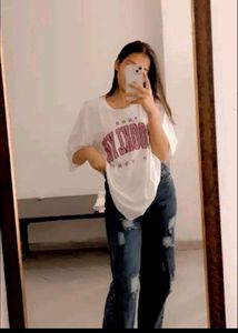 White Oversized Tshirt For Women