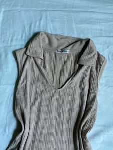 Ribbed V-Neck Top