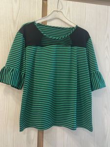 Striped Green & Black Top