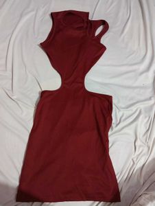 Burgundy Shein Cutout Dress