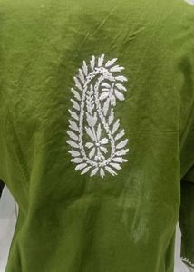 Lakhnavi Hand Embroidery Short Kurti