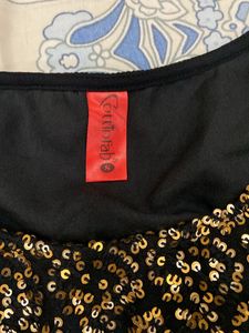 Black and Gold Sequin Top