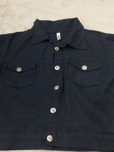 Cute Navy Cropped Jacket