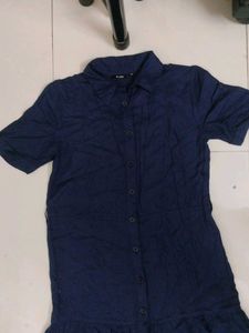 zudio women Navy Blue buttoned Dress/shrug long
