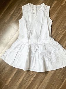 White Mini Flared Dress