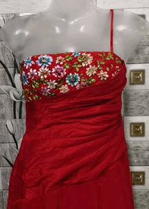 Red Embroidered Occasion Dress