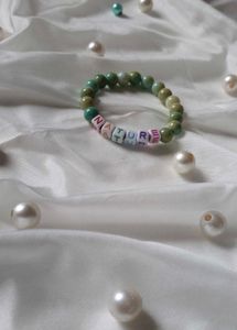 Hand Crafted Bracelet Of Green Marble Beads