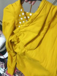Yellow Coloured Hoodie Sweatshirt