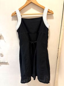 Black &amp; White Contrast Stitch Dress