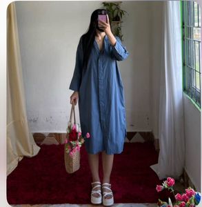 Blue Shirt Dress