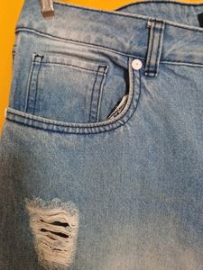 Distressed Blue Jeans, 30 Waist Size