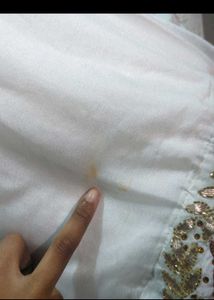 Gota Patti White Saree