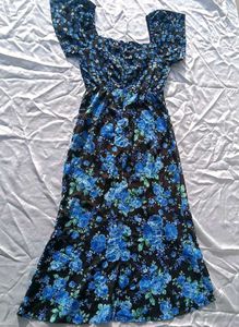 Brand New(Urbanic) Floral Blue Split A- Line Dress