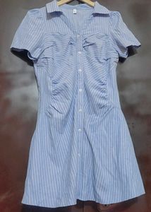 Light Blue Printed Dress For 32 Bust