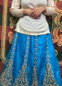 lehenga with long choli and dupatta
