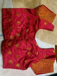 Silk Saree - Red &amp; Turquoise