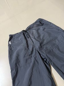 Gray Drawstring Parachute Pants